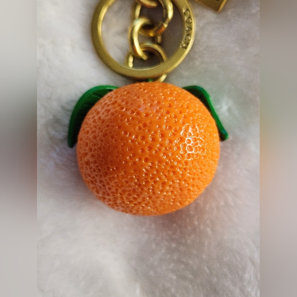 Luxury Orange Fruit Keychain Accessory Designer Inspired Bag Charm - Picture 3 of 12